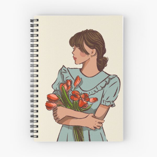 Item preview, A woman in blue dress holding a flower  designed and sold by Hessah-HA.