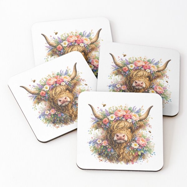 Item preview, Floral Highland Cow designed and sold by PeterPunkt.
