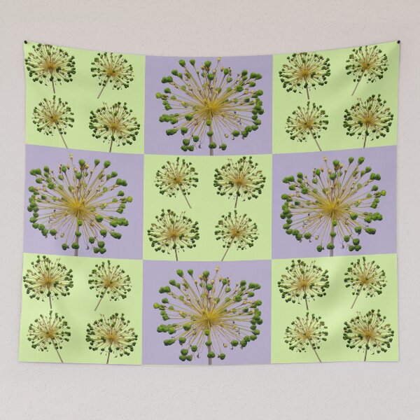 Item preview, Allium Flower Seed Head Macro Photo Collage designed and sold by JurateArt-DK.