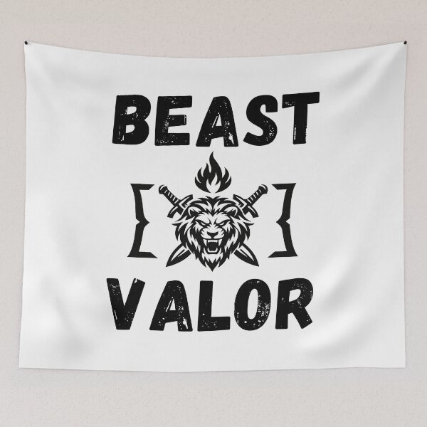Item preview, Beast Valor ?⚔️ | Fearless Strength & Warrior Spirit | Premium POD Design designed and sold by UrbanEchoHub.