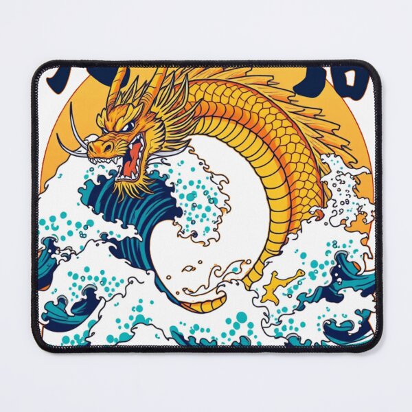 Item preview, Japanese Dragon Rising from Ocean Waves Ukiyo-e Style T-Shirt Design designed and sold by oleend.