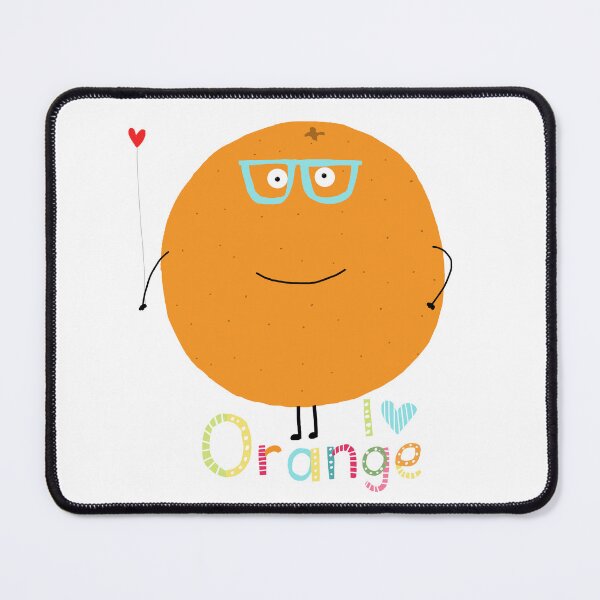 Item preview, Funny Orange With Glasses Holding A Heart By Artist Carla Daly designed and sold by Carla Daly.