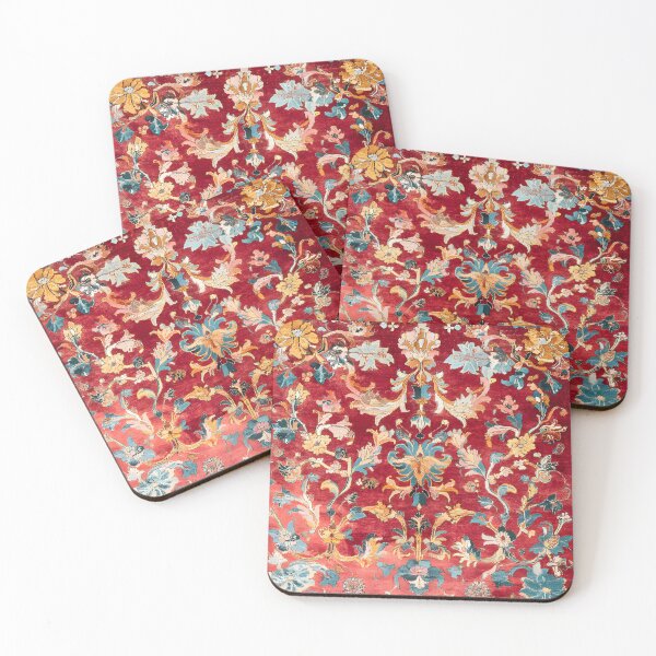 Item preview, Vintage Crimson Persian Floral Tapestry Pattern Wall Art Print designed and sold by GrinGalore.