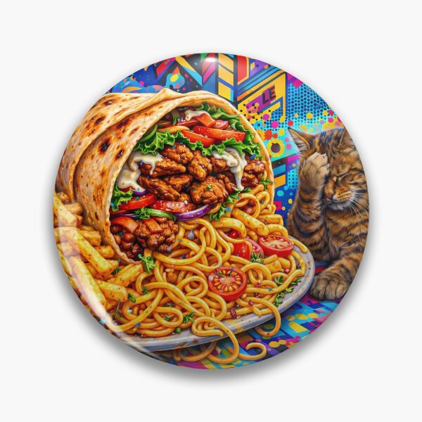Item preview, Cat Loving Kebab and Fries with Noodles designed and sold by M-Y-A-R-T-.