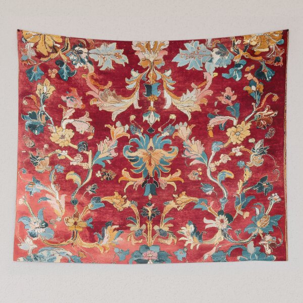 Item preview, Vintage Crimson Persian Floral Tapestry Pattern Wall Art Print designed and sold by GrinGalore.
