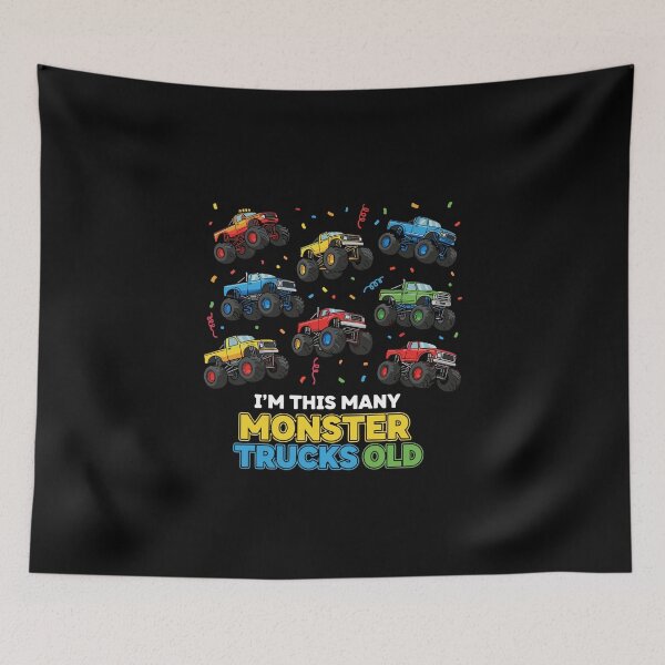 Item preview, I'm This Many Monster Trucks Old Eight Year Old Birthday Boy Kids designed and sold by PopStars1993.