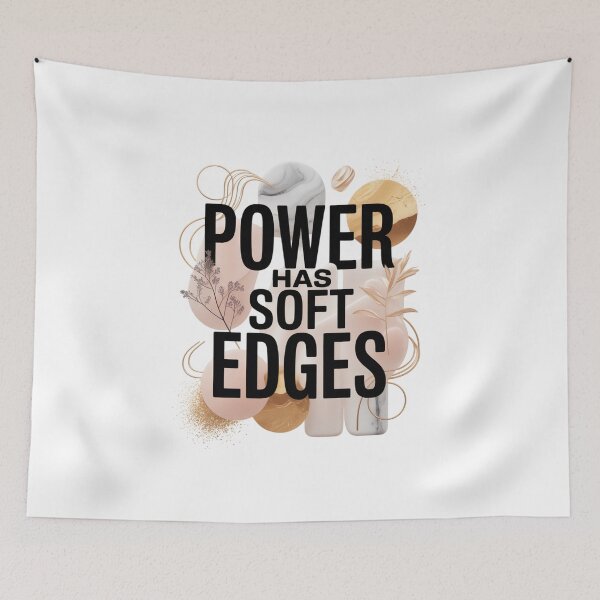 Item preview, Power Has Soft Edges Typography. Minimalist Feminine Motivational Quote Design designed and sold by Aarvya Fashion Club ( A.F.C ).