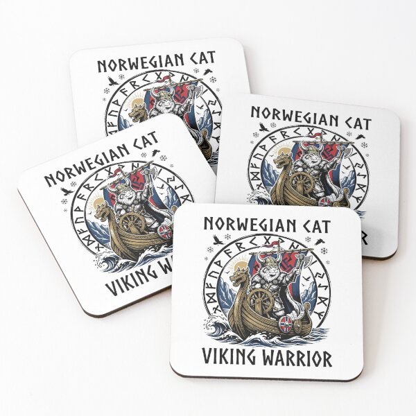 Item preview, Cute Norwegian Viking Cat Funny Norway Flag Nordic Warrior Design designed and sold by get55shirt.