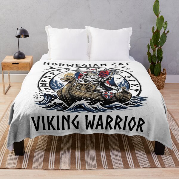 Item preview, Cute Norwegian Viking Cat Funny Norway Flag Nordic Warrior Design designed and sold by get55shirt.