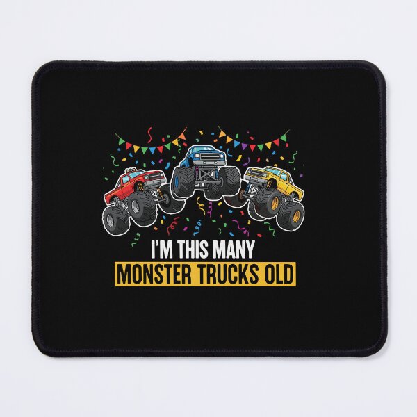 Item preview, I'm This Many Monster Trucks Old Third Birthday Boy Kids designed and sold by PopStars1993.