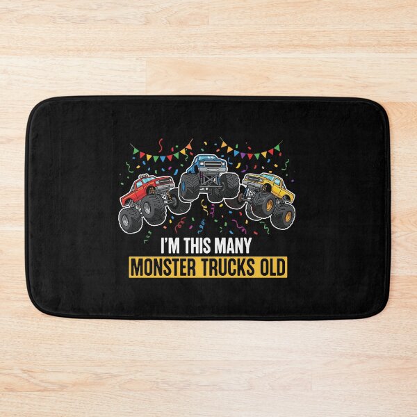 Item preview, I'm This Many Monster Trucks Old Third Birthday Boy Kids designed and sold by PopStars1993.