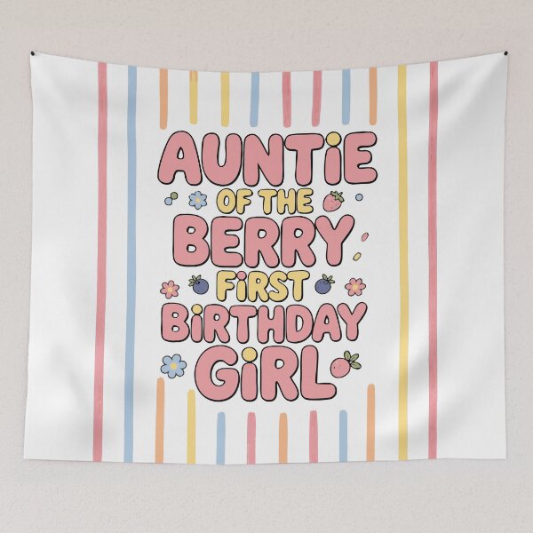 Item preview, Auntie Of The Berry First Birthday Girl Strawberry Lover designed and sold by giftfromheart.