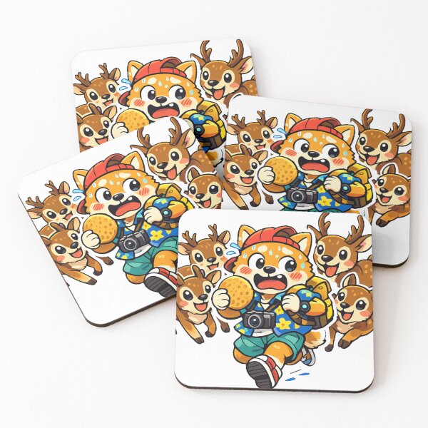 Item preview, Shiba Inu vs Nara Deer Crackers – Funny Japan Travel Meme Kawaii Sticker designed and sold by kawaii animal store (in Japan).