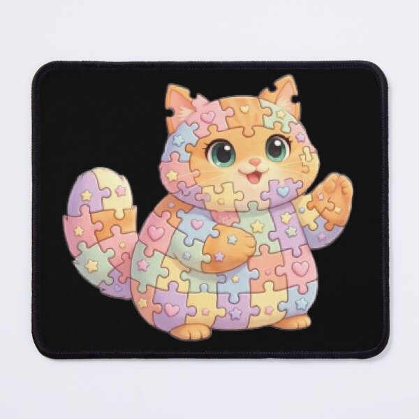 Item preview, Pastel Puzzle Piece Cat Kawaii designed and sold by Moody Vibes Studio.
