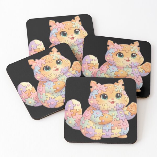 Item preview, Pastel Puzzle Piece Cat Kawaii designed and sold by Moody Vibes Studio.