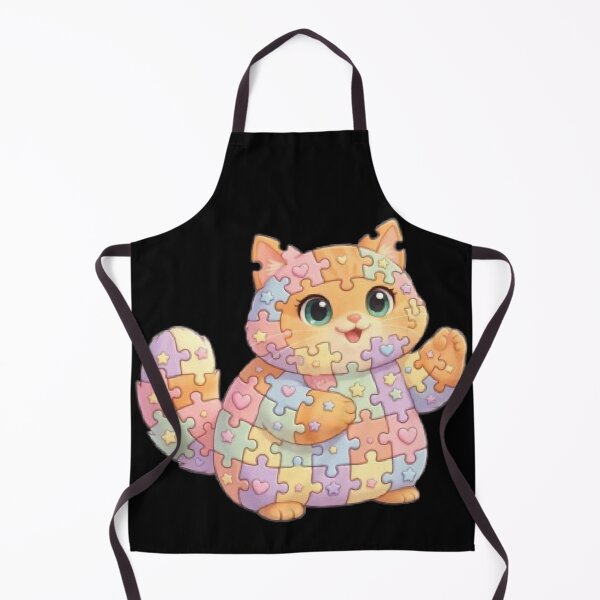 Item preview, Pastel Puzzle Piece Cat Kawaii designed and sold by Luna's World - Moody Vibes Studio.
