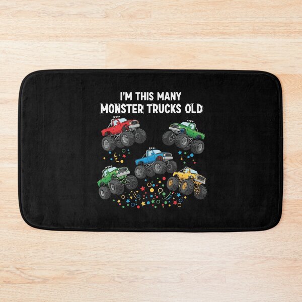 Item preview, I'm This Many Monster Trucks Old 5th Birthday Kid designed and sold by PopStars1993.
