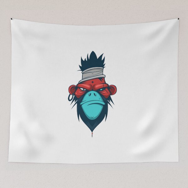 Item preview, Cyberpunk Warrior Monkey Red and Blue Vector designed and sold by Macias123.