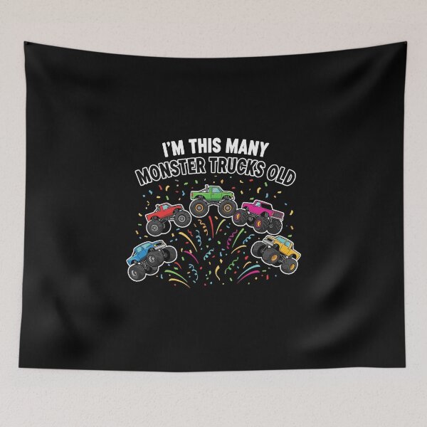 Item preview, I'm This Many Monster Trucks Old Fifth Birthday Boy Monster Truck Lover designed and sold by PopStars1993.
