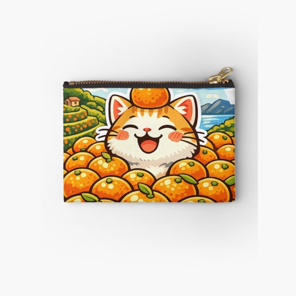 Item preview, Kawaii Mikan Cat Sticker – Happy Japanese Countryside Citrus Meme designed and sold by kawaii animal store (in Japan).