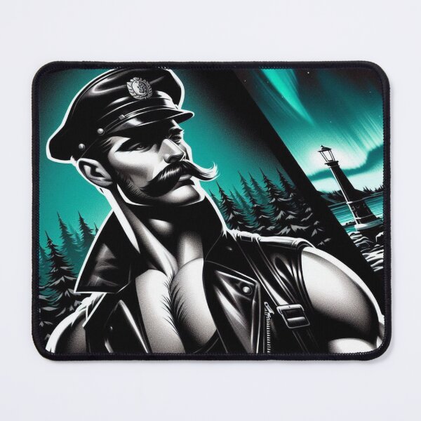 Item preview, Gay Daddy 1940s Eiksmarka Northern Lights Leather Daddy Norway Gay Art  designed and sold by ItsAKinkThing.