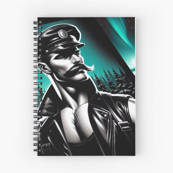 Item preview, Gay Daddy 1940s Eiksmarka Northern Lights Leather Daddy Norway Gay Art  designed and sold by ItsAKinkThing.
