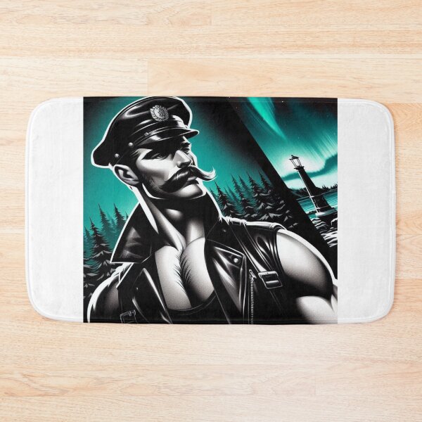 Item preview, Gay Daddy 1940s Eiksmarka Northern Lights Leather Daddy Norway Gay Art  designed and sold by ItsAKinkThing.