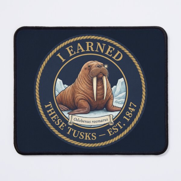 Item preview, I Earned These Tusks Walrus Club Humor Badge designed and sold by CalmCapy Co.