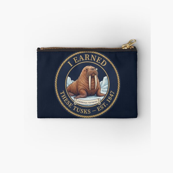Item preview, I Earned These Tusks Walrus Club Humor Badge designed and sold by CalmCapy Co.