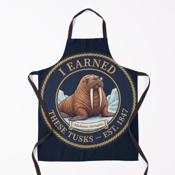 Item preview, I Earned These Tusks Walrus Club Humor Badge designed and sold by CalmCapy Co.