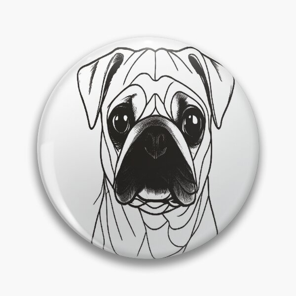 Item preview, Pug in Minimalist Linear Art designed and sold by VestraDesign.