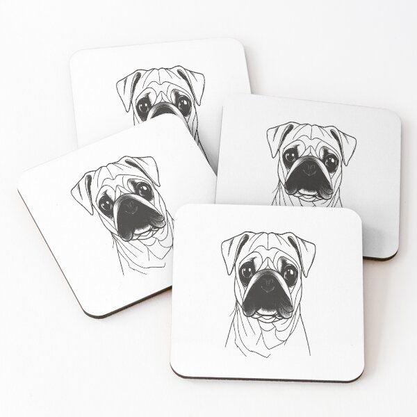 Item preview, Pug in Minimalist Linear Art designed and sold by VestraDesign.