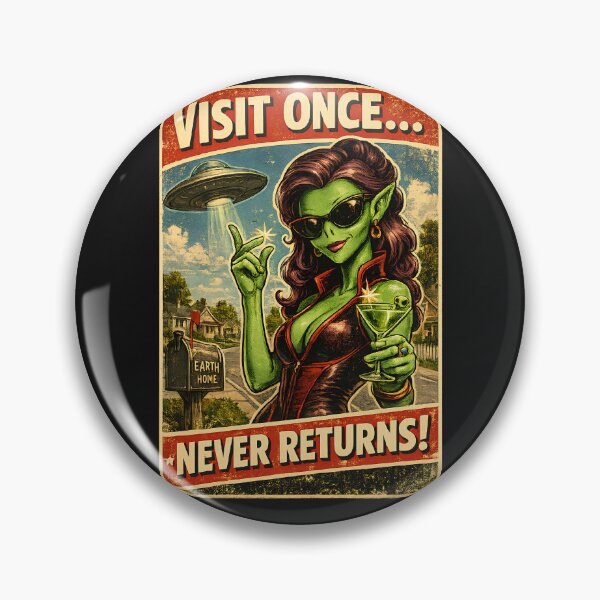 Item preview, Vintage Sci Fi UFO Cool Female Alien Poster designed and sold by Genius Geek.