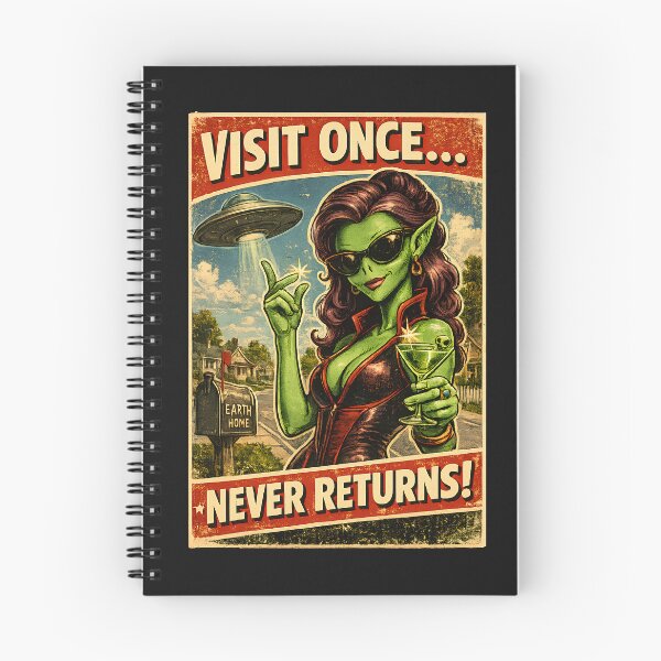 Item preview, Vintage Sci Fi UFO Cool Female Alien Poster designed and sold by Genius Geek.