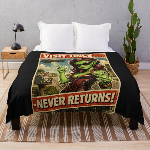 Item preview, Vintage Sci Fi UFO Cool Female Alien Poster designed and sold by Genius Geek.