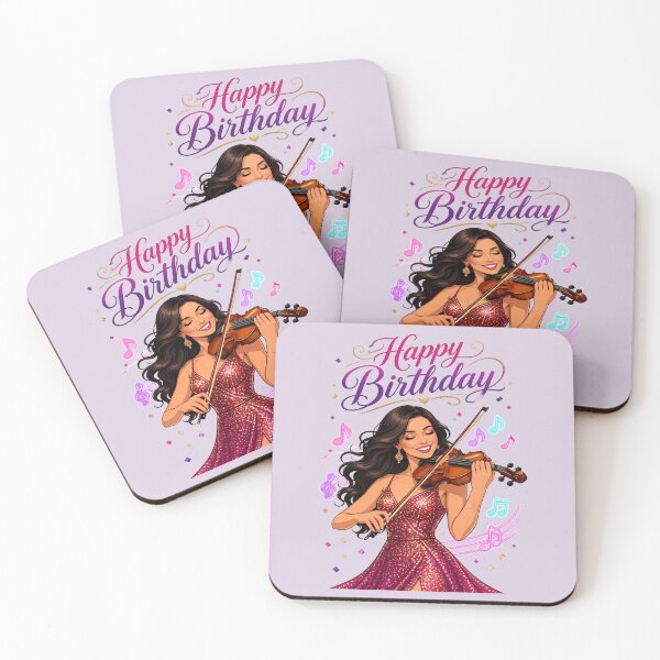 Item preview, Happy Birthday Violinist Gift – Elegant Female Violin Player  designed and sold by Art-Arcade6.