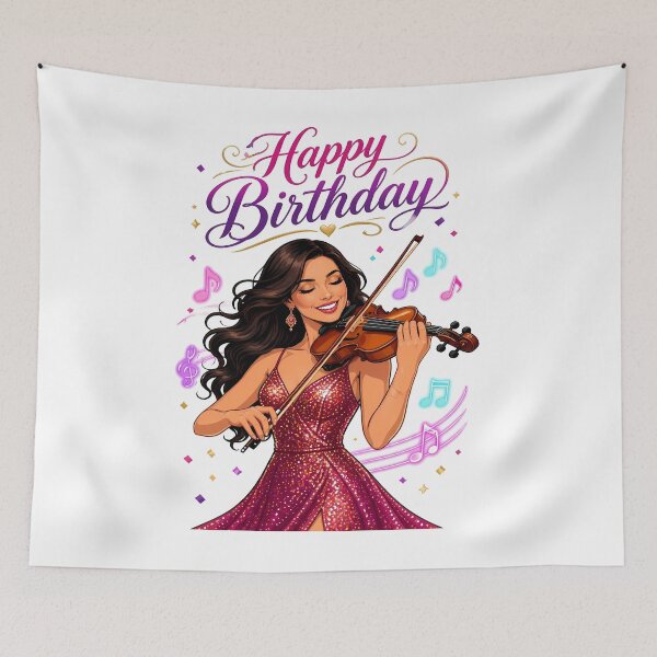 Item preview, Happy Birthday Violinist Gift – Elegant Female Violin Player  designed and sold by Art-Arcade6.