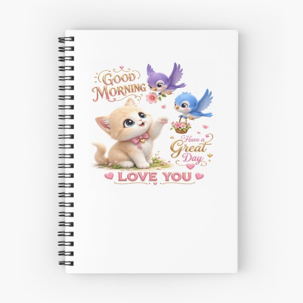 Item preview, Petalwing Morning Love: A Manga Kitten Greeting designed and sold by BlissBlvdShop.