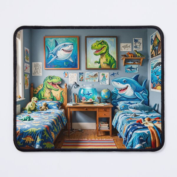 Item preview, Boys Bedroom Dinosaurs And Sharks designed and sold by Home Decor Art.