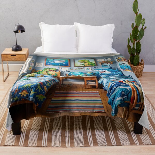 Aperçu de l'œuvre Boys Bedroom Dinosaurs And Sharks créée et vendue par Home Decor Art.