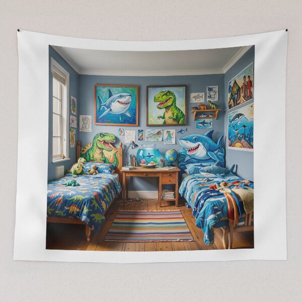 Item preview, Boys Bedroom Dinosaurs And Sharks designed and sold by Home Decor Art.