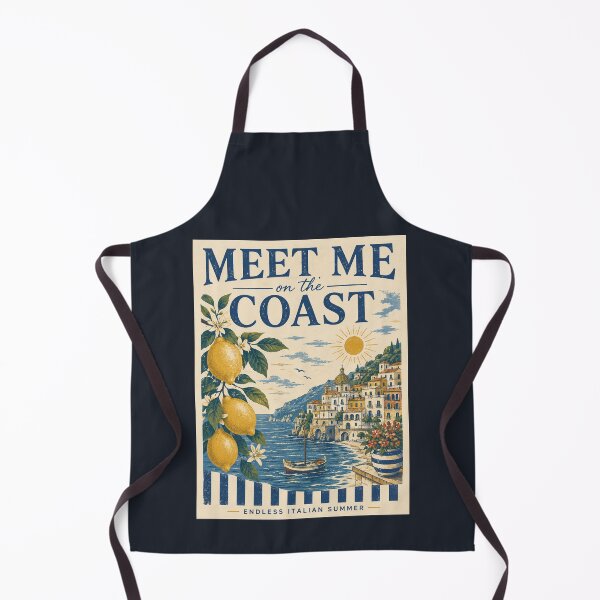 Item preview, Meet Me on the Coast Italian Summer Vintage Poster, Amalfi Lemon Travel Art designed and sold by MartBook.