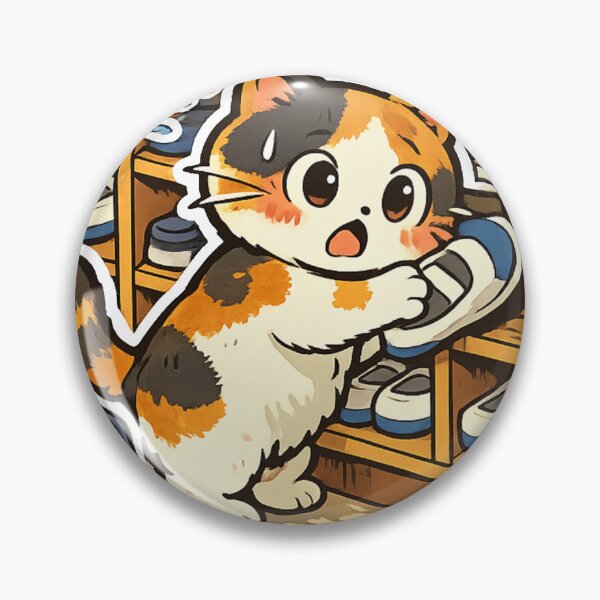Item preview, Kawaii Cat Searching for Uwabaki at a Japanese School Shoe Locker Sticker designed and sold by kawaii animal store (in Japan).