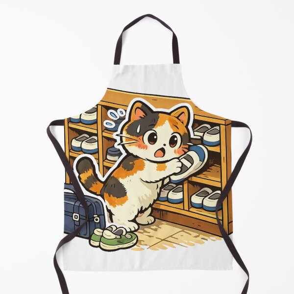 Item preview, Kawaii Cat Searching for Uwabaki at a Japanese School Shoe Locker Sticker designed and sold by kawaii animal store (in Japan).
