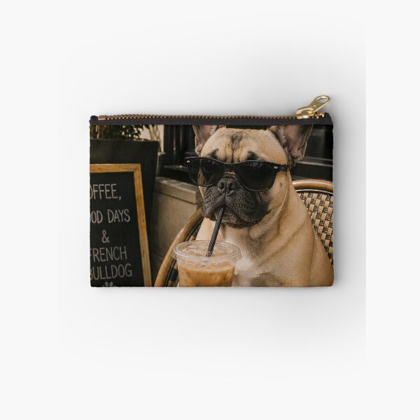 Item preview, Funny Dog Cafe , Cool Pug with Sunglasses Drinking Iced Coffee designed and sold by will freed18.