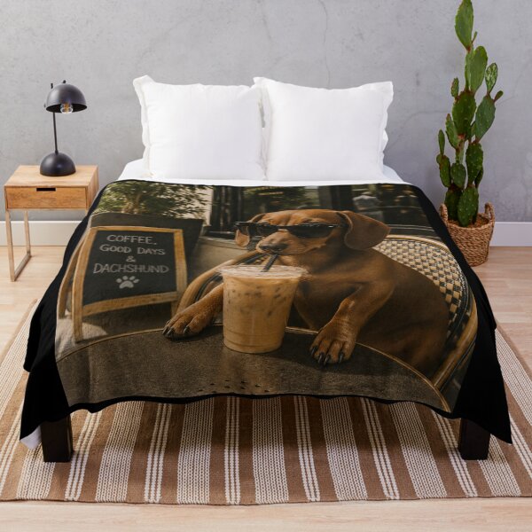 Item preview, Funny Dachshund with Sunglasses Drinking Iced Coffee designed and sold by will freed18.