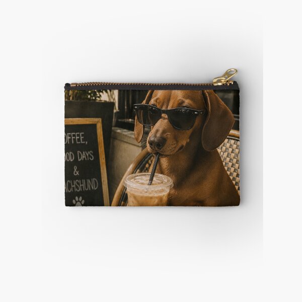Item preview, Funny Dachshund with Sunglasses Drinking Iced Coffee designed and sold by will freed18.