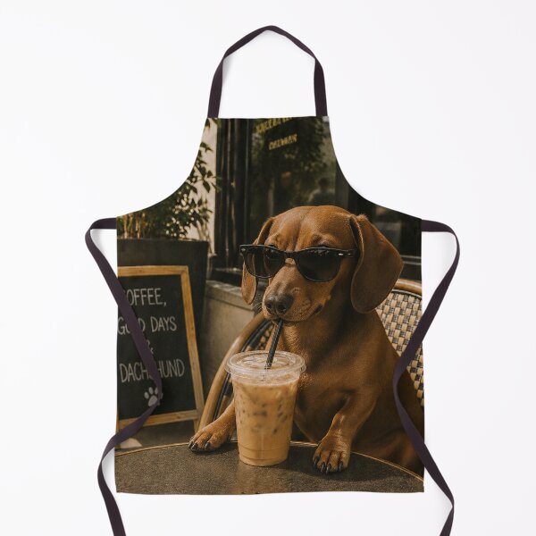Item preview, Funny Dachshund with Sunglasses Drinking Iced Coffee designed and sold by will freed18.
