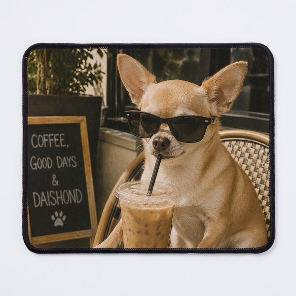 Item preview, Funny Dog Cafe , Funny Chihuahua with Sunglasses Drinking Iced designed and sold by will freed18.