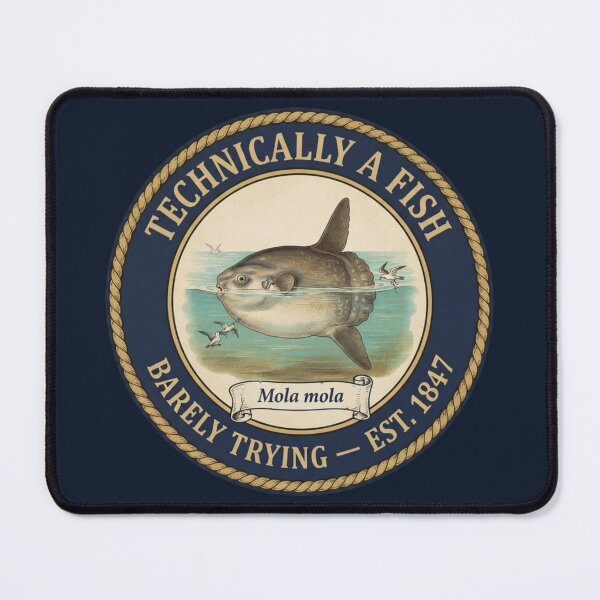 Item preview, Technically a Fish Ocean Sunfish Humor Badge designed and sold by CalmCapy Co.